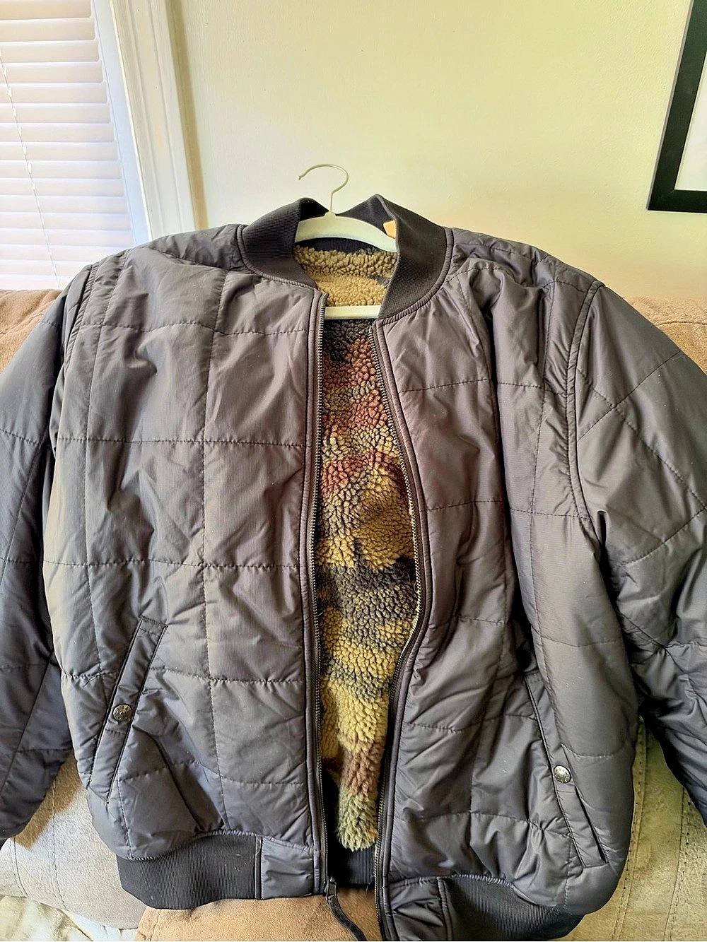 Levis Reversible Black Sherpa Bomber Jacket Size Medium
